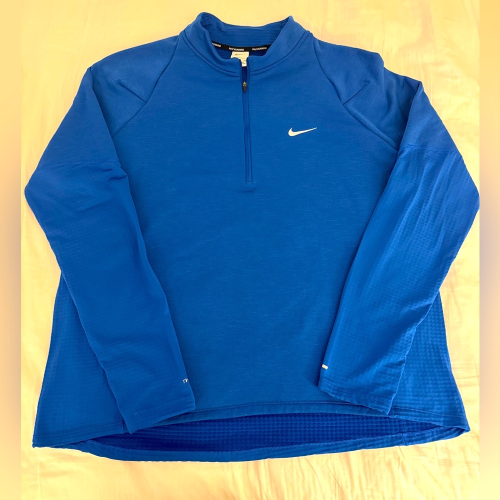 Men’s Nike Running Therma Fit royal blue half zip. Size XXL